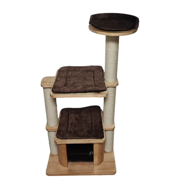 gimnasio para gatos premium madera 3 niveles casa