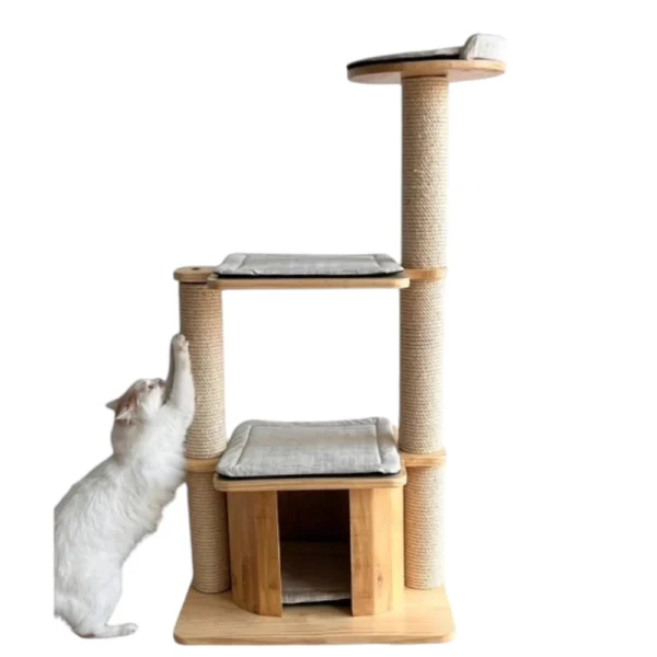 gimnasio para gatos premium madera 3 niveles casa