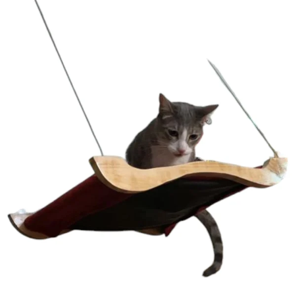 hamaca de ventana para gatos madera