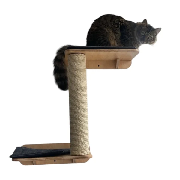 repisas con tubo rascador gimnasio para gatos
