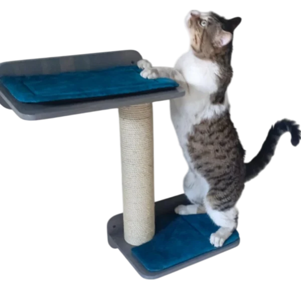 repisas con tubo rascador gimnasio para gatos