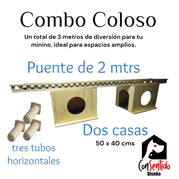 gimnasio para gatos pared combo coloso